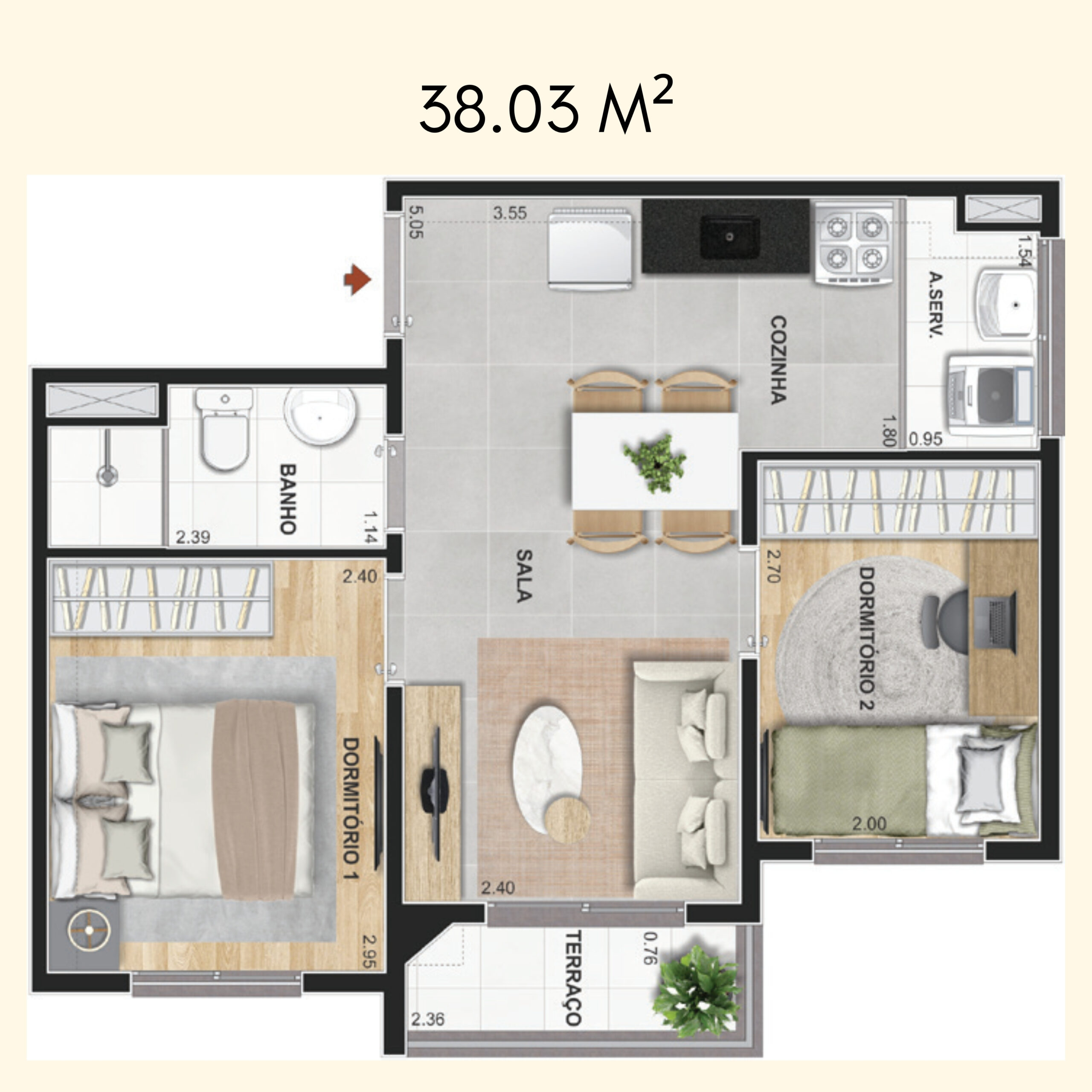 38.03 M²
